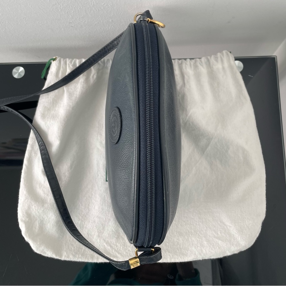 Vintage Gucci GG Leather Crossbody Bag Navy - Picture 6 of 13